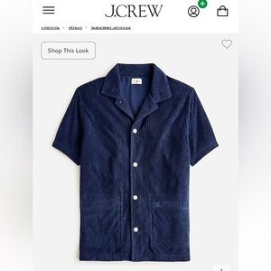 JCREW Short-sleeve corded terry camp-collar shirt
